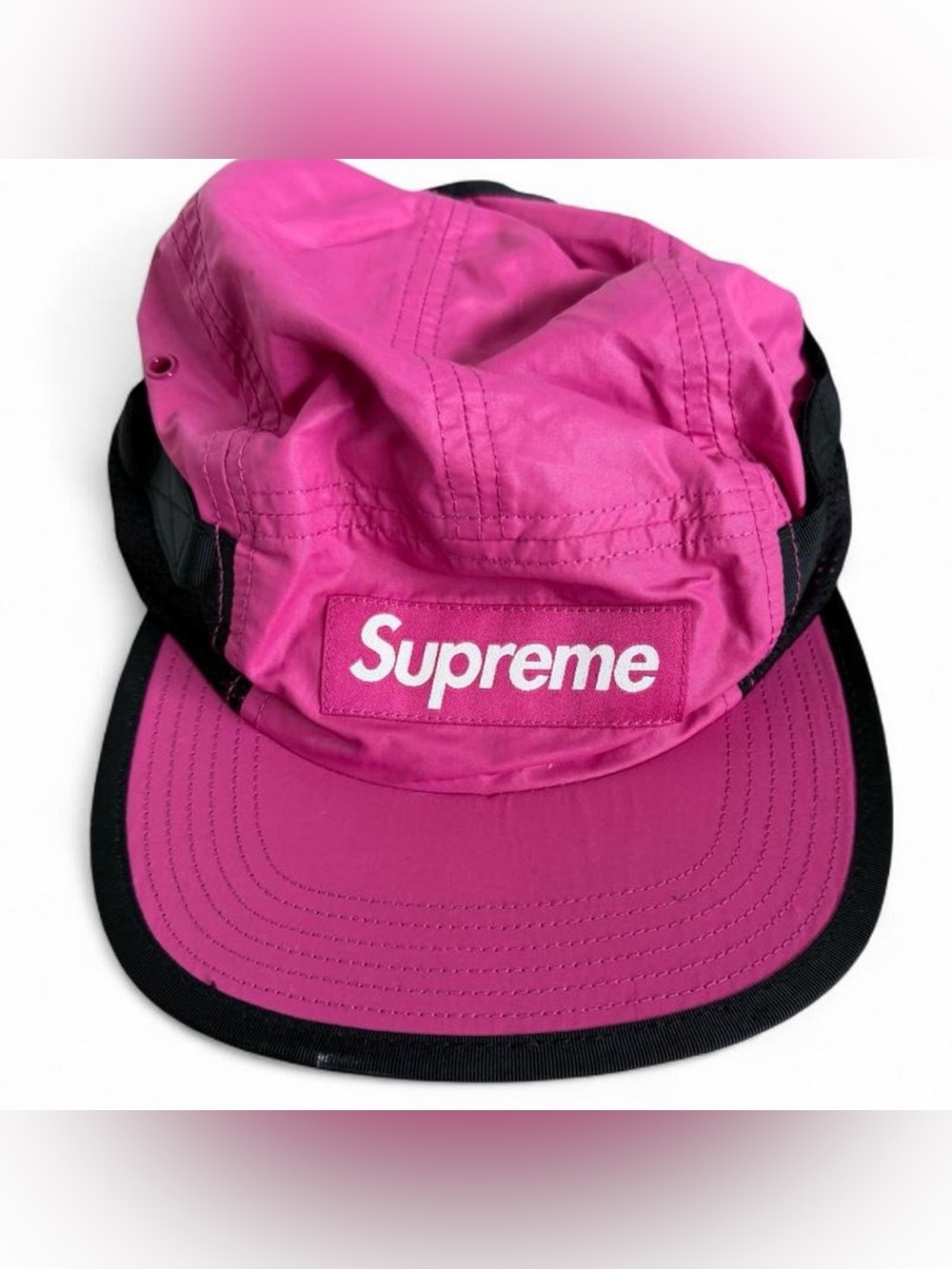 SUPREME SS16 MESH POCKET 5-PANEL CAMP CAP PINK